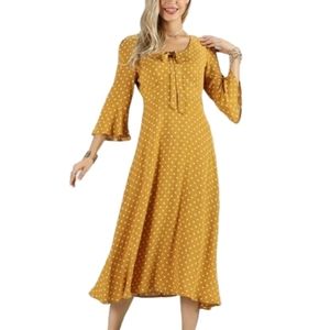 NWT Gold Polka Dot Dress, size S